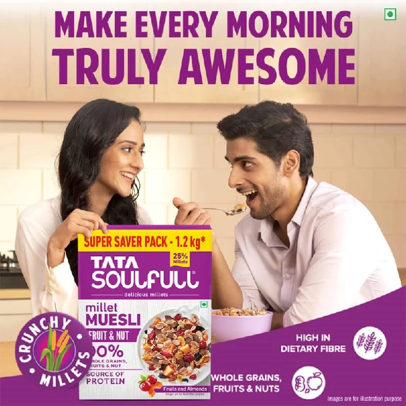 Tata Soulfull Fruit & Nut Millet Muesli, 1200 g-2.webp
